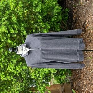 IZOD • Men's Pullover Top, Black & Gray Striped, 1/4 Zip, Size Medium